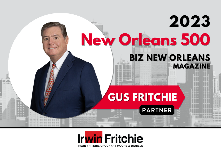 Feature Graphic - Red Black and White - Gus Fritchie of Irwin Fritchie Named by Biz New Orleans to New Orleans 500 List