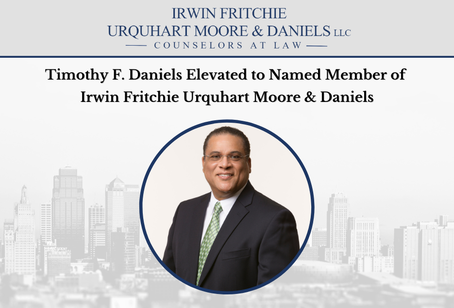 Timothy Daniels Named Partner Irwin Fritchie
